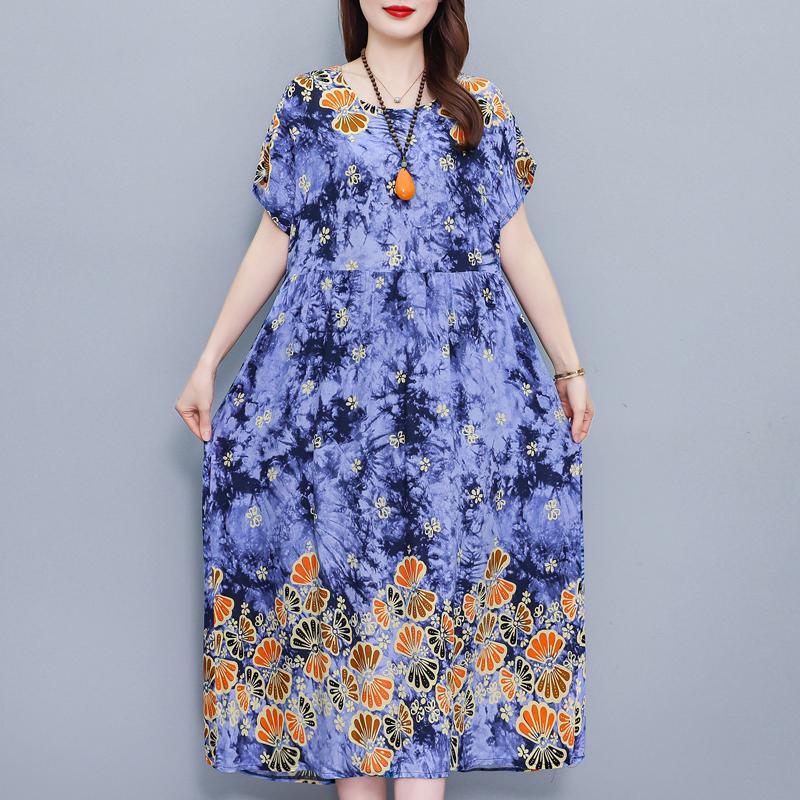 

Повседневные женские платья больших размеров, винтажная одежда, элегантное длинное платье с коротким рукавом 5XL