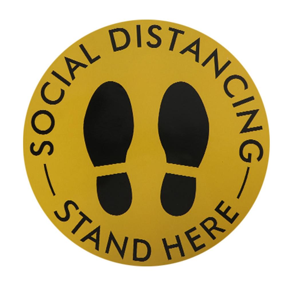 5PCS Social Distancing Ground Sticker Distance Marker Floor Signs Decal for School Market Public