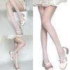 Women's Breathable Stretchy Pantyhose With Wheat Striped Pattern Hollowout Sheer Mesh Tights For Office And Casual Wear