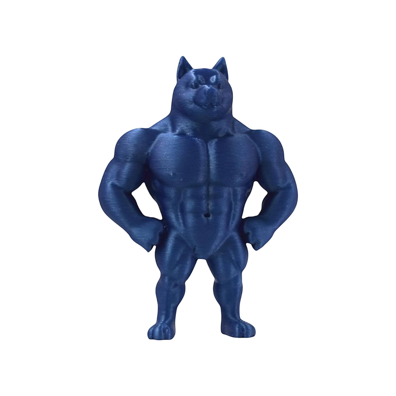 Flexing Muscle Figurine,Muscular Rubber Animal, 3D Printed, Humorous Desktop Decor One Size
