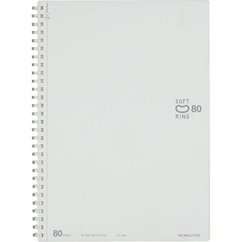 KOKUYO Soft Ring Notebook, 80 pages, Semi-B5 size, Plain, White (SU-SV308W-W)