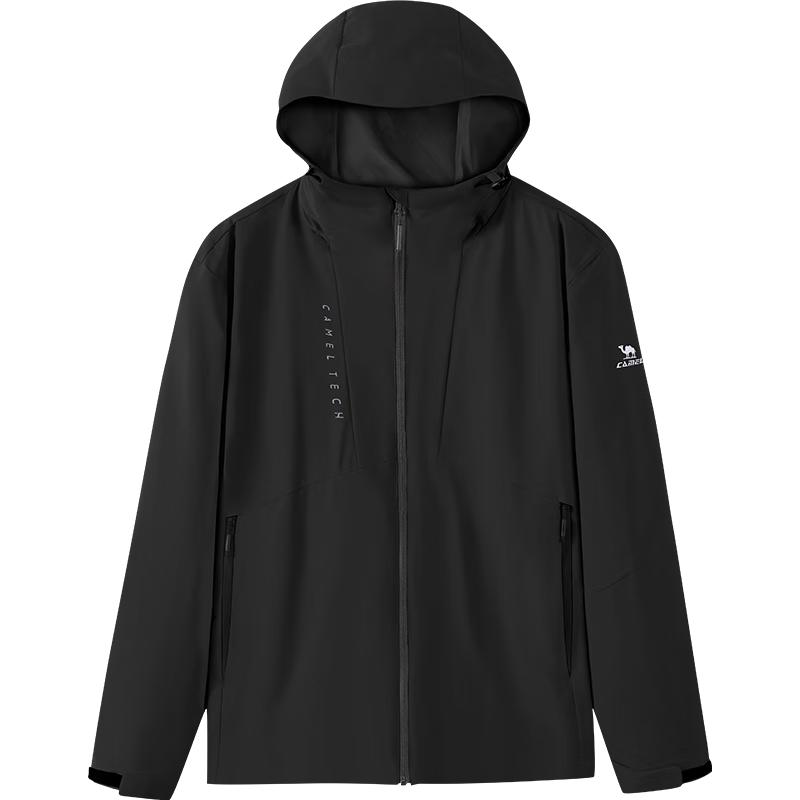 CAMEL Outdoor Water-Repellent Fleece-Lined Hooded Jacket