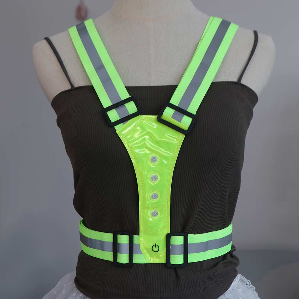 LED Reflective Vest High Visibility Night Running Light Up Vest Useful Running Gear  Night Walking