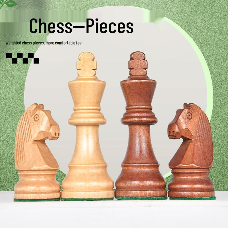 Brangdy Premium Weighted Chess Pieces - 3.75 Inch Wood Set