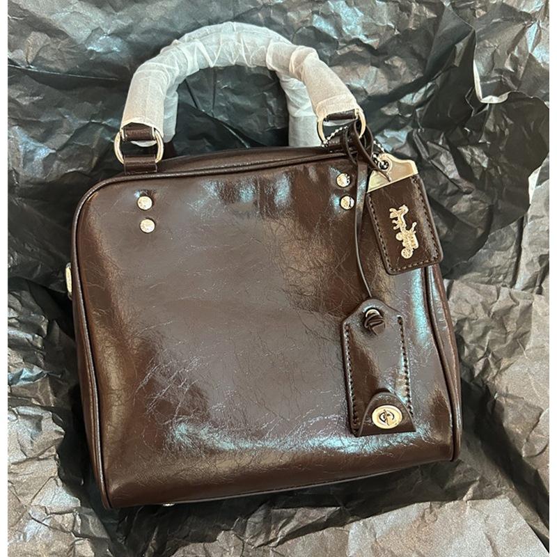 New Women s Bag Retro Zipper Commuter Tote Bag Bowling Bag Handbag