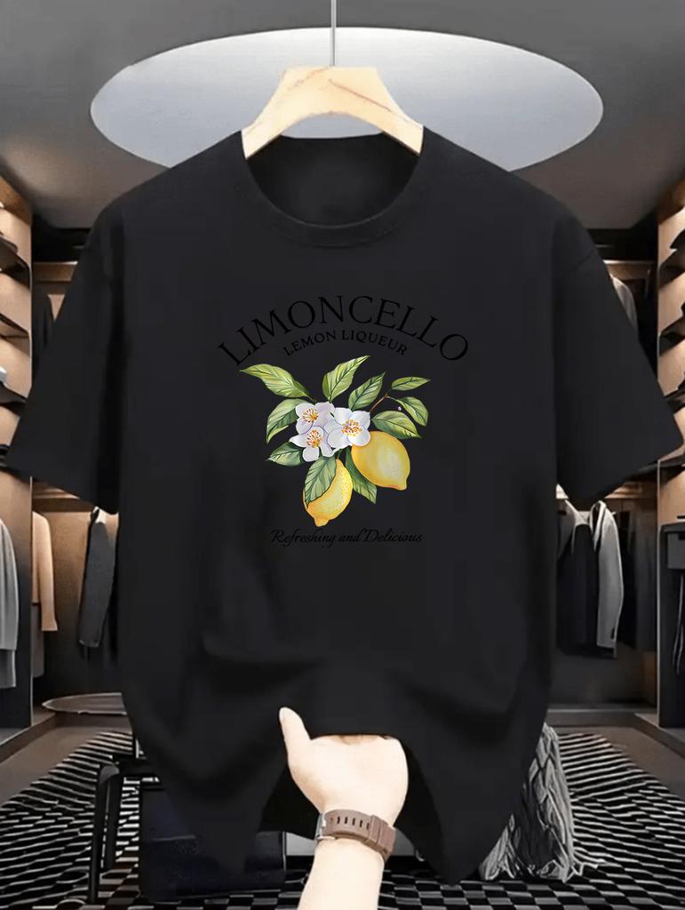 Cute Lemon Fruit T Shirt Short Sleeve Loose Botanical Tshirt Vintage Cottagecore Clothes Unisex Retro Aesthetic TShirts