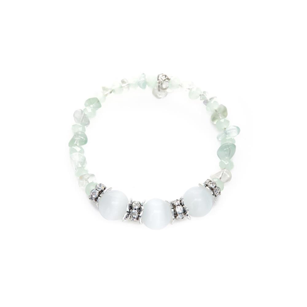 Women's Green White Cubic Zirconia Pearl Combination Bracelet