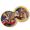 250th Anniversary Commemorative Coin Independence Day Founding Medal Challenge Coin Embossed Metal Coin Color Printed Badge