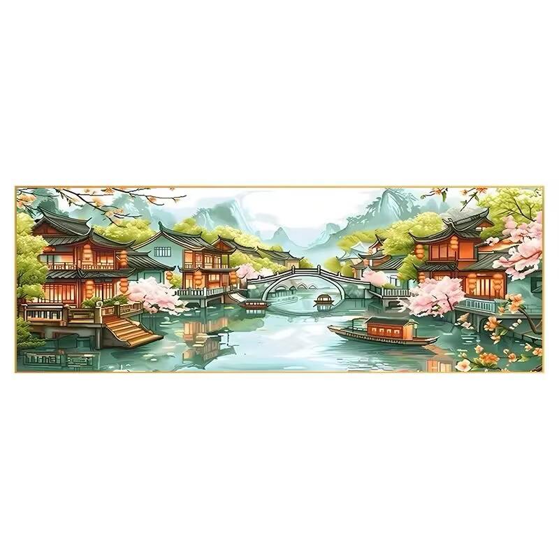 

5d спальня алмазная картина водный город Цзяннань полный алмазной мозаики искусство новая гостиная палка алмазная вышивка крестом пейзаж сделай сам 100-50CM белый