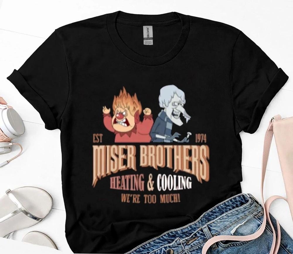 Miser Brothers Heating & Cooling T-Shirt, Christmas 2025 Shirt S-5XL Q8374 Unisex T-Shirt S
