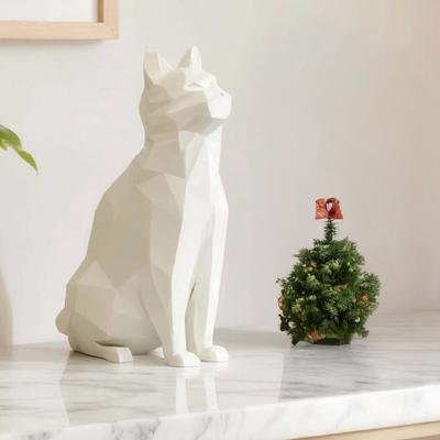 Geometrische Katzenfigur 3D-gedruckte Low-Poly-Katzen-Skulptur Moderne Künstlerische Katzenstatue