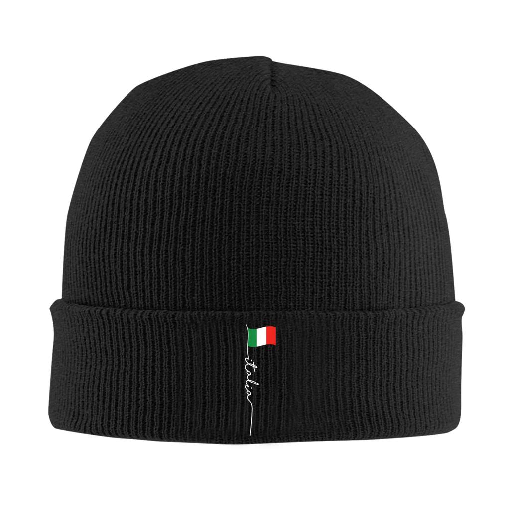Italy Signature Italian Flag Italia Hat Autumn Winter Beanies Warm Cap FeUnisex Unisex Acrylic Bonnet