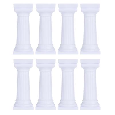 Lot de 8 supports à gâteaux en forme de pilier romain pour décoration de table de dessert, petits supports de mariage, colonne en plastique, tige de séparation pour bébé