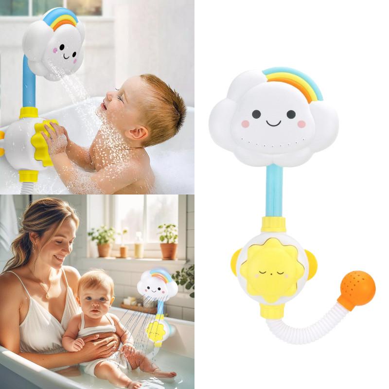 Toy Baby Bath Rainbow Cloud Spray Water Shower Tub Faucet Bathroom Gift Kids