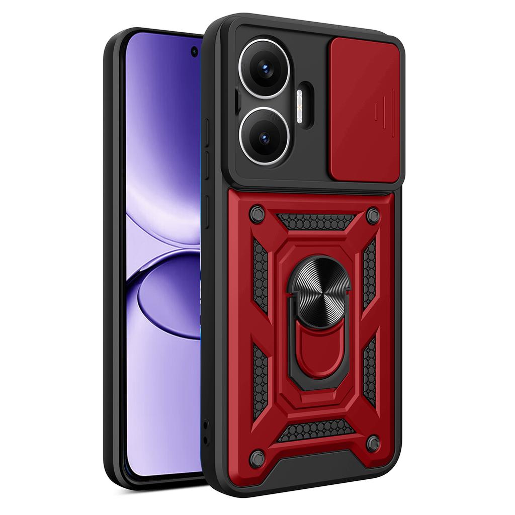 For Xiaomi Redmi Turbo 4 Pro 5G/Poco F7 5G Case with Slide Camera Lid PC+TPU Kickstand Phone Cover