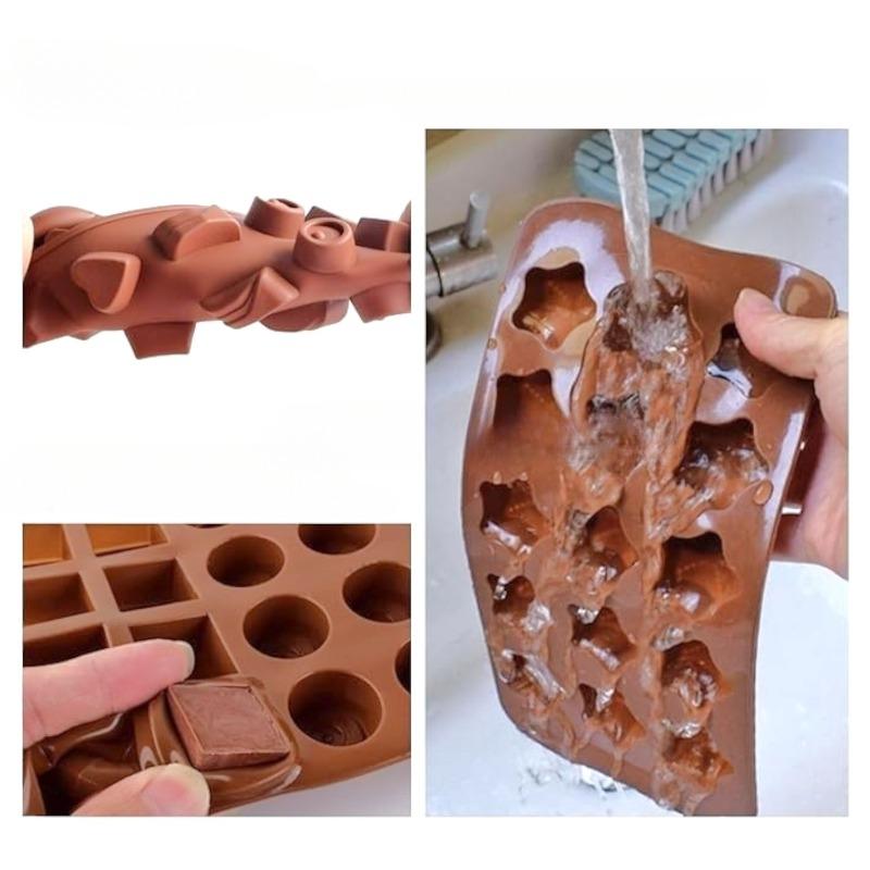 Silicone Chocolate Mold Set Non Stick Geometric Shape Candy Molds for Baking DIY Craft Ice Cake Decorations and Soap Making