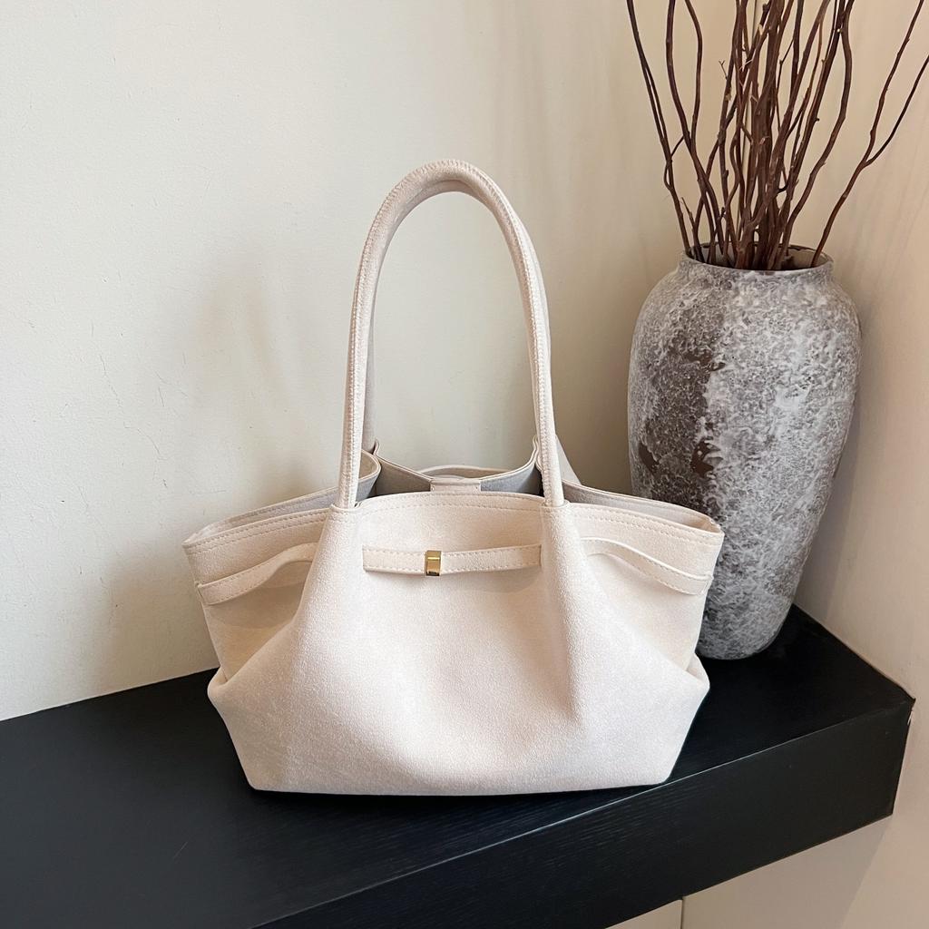 Large Capacity Matte Tote Bag 2025 New TEMU Pleated Retro Wing Bag Shoulder Armpit Bag