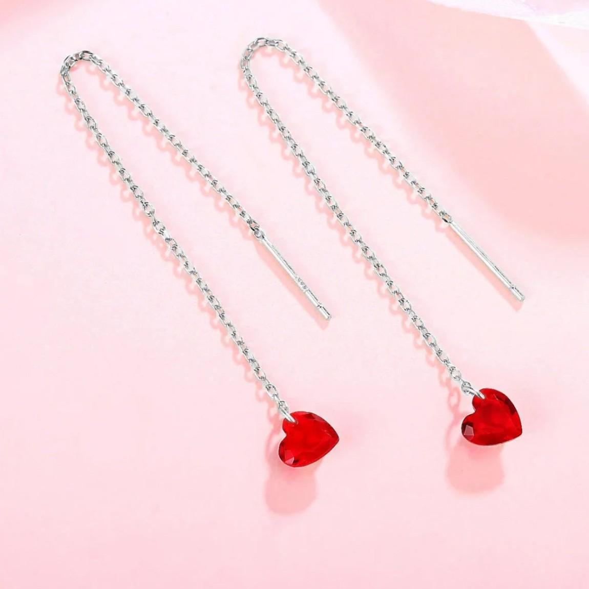 Love Heart, Ear Line, Feminine Temperament, Tassel Earrings, Niche Design, High-end Sense, Long Ear Hole Earrings