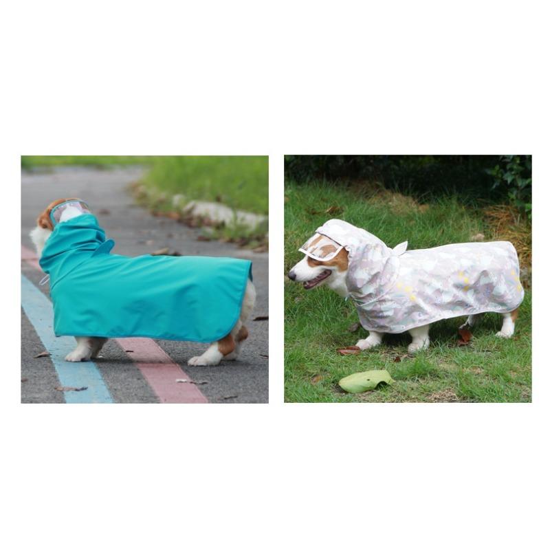 Waterproof Dog Raincoat Full Belly Hooded Cape for Small Medium Large Dogs Teddy Corgi Golden Retriever Puppy Outdoor Rain Jacket