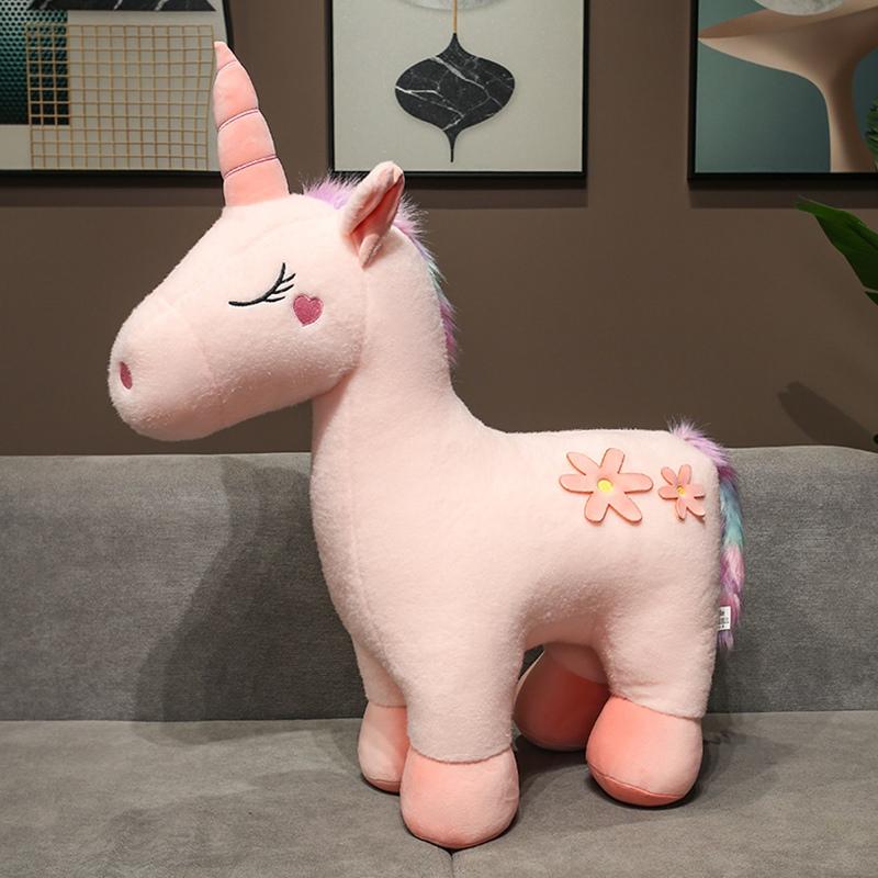 Kawaii Eenhoorn Pluche 40-85cm Zacht Gevuld Knuffelbare Poppen Dier Paard Speelgoed Kinderen Meisje Verjaardagscadeaus 40cm white