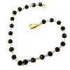 Les Trésors De Lily [P2388] - Gold Plated Bracelet 'Sissi' Black - 17.5 Cm 4 Mm