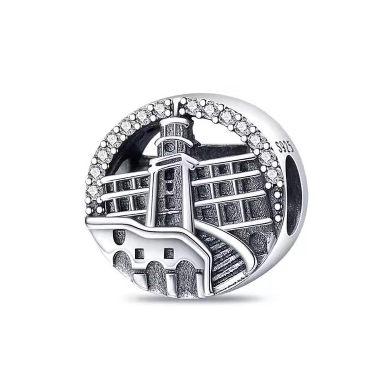 New Copper Flag Balance Tower Building Charm Pendant Is Fit For Bracelets Necklaces Diy Women'S Jewelry Fine Accessories