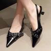 Fashion Women Pointed Toe Sandals High Heels Shoes Woman Slippers Slingbacks 2025 Summer Designer Dress Trend Buckle Sexy Pumps Mujer