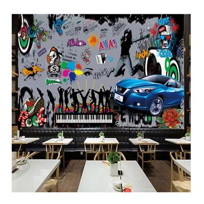 Graffiti Wallpaper Retro Sports Car Mural Wall Sticker Bar Restaurant Kids Bedroom Photo Wall Mural