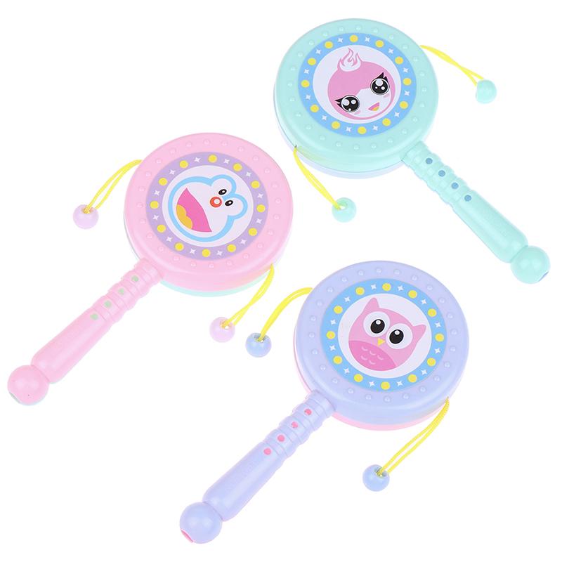 1 Stück Cartoon Tier Rassel Trommel Drehspielzeug Baby Früherziehung Rasselspielzeug Kinderspielzeug