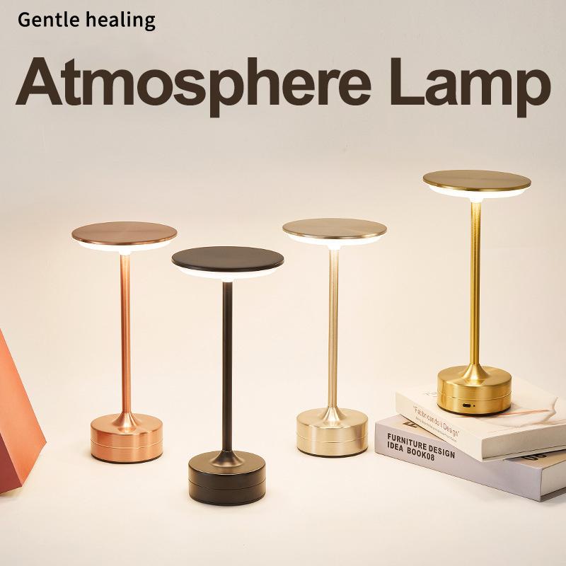Wierless Simple Charging LED Desk Lamp restaurant Bar Table Lamp Dimming Atmosphere Retro Portable Charging Touch USB Read Lamp