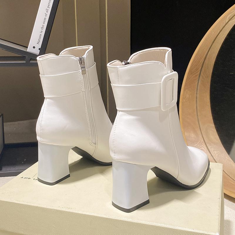Fashion European and American Fashion Shows Slimming New Booties Roman Block Heel Women's Fashion Boots