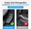 2PCS UnderSeat Storage Organizers For Tesla Model Y Juniper 2025 2026 1st Row Under Seat Storage Box Driver & Passenger Organize