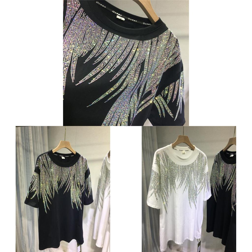 Plus Size T Shirt For Men Women With Geometric Pattern And Rhinestone Embellishments For Summer Casual Wear