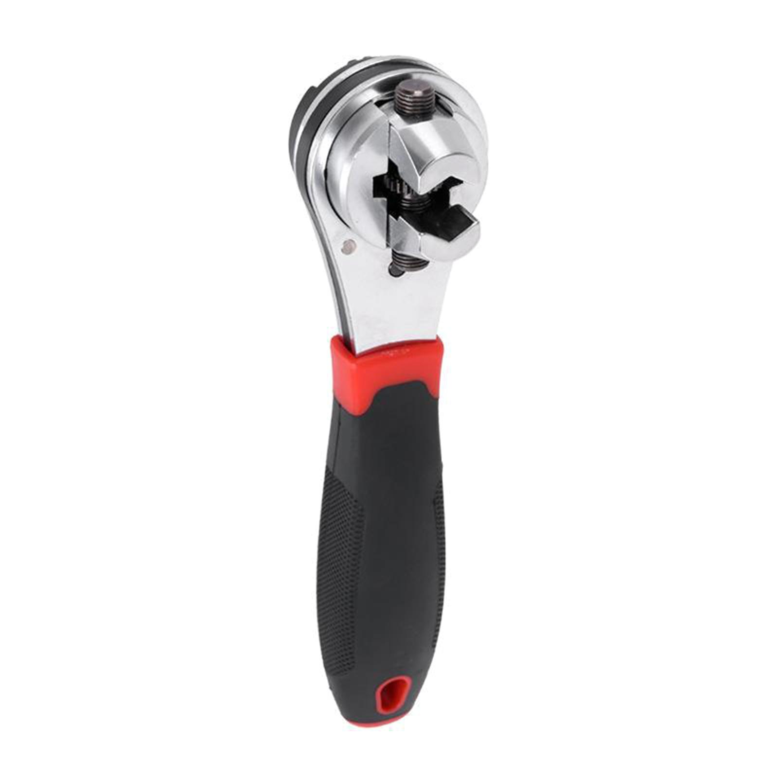 

Multifunctional Ratchet Wrench Adjustable For 6 22mm Screws Sturdy Steel Construction With Comfortable Grip 1