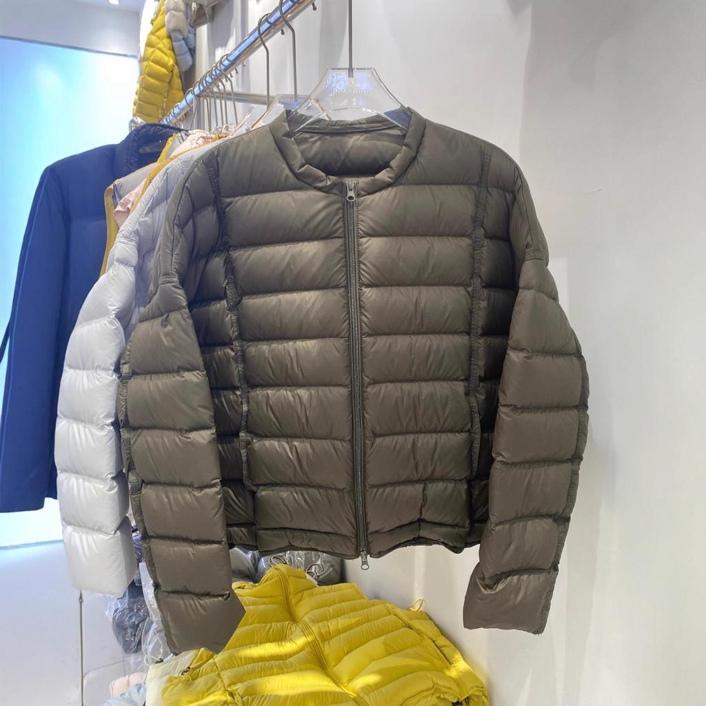 Rib down jacket women's short light puffs white duck down winter new small coat tide