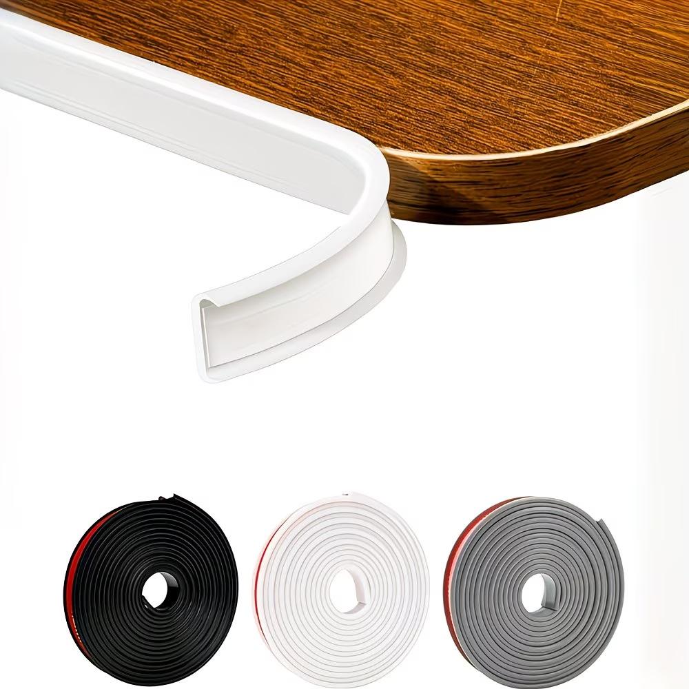 

1pc 5m U-shaped self-adhesive edge protection strip suitable for table shelves and furniture, 3-color border protection strip 5m белый