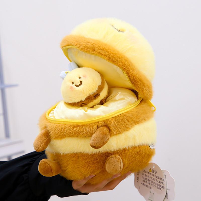 Cute Creative Bee Plush Toy Soft Pp Cotton Stuffed Animal Doll For Kids 20cm