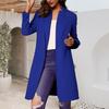 Fashionable Women's Coat Trend Plus Size Tweed Long Suit Jacket Stylish And Elegant Solid Color Coat