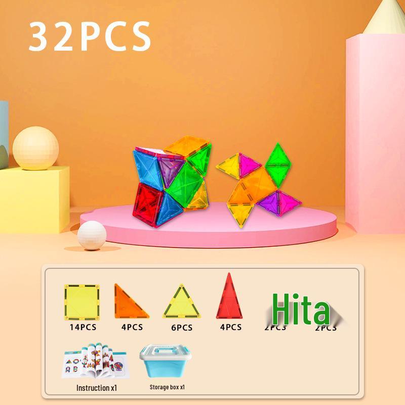 Stained Glass Magnetic Tile Building Blocks - Educational Toy for Developing Spatial Thinking
