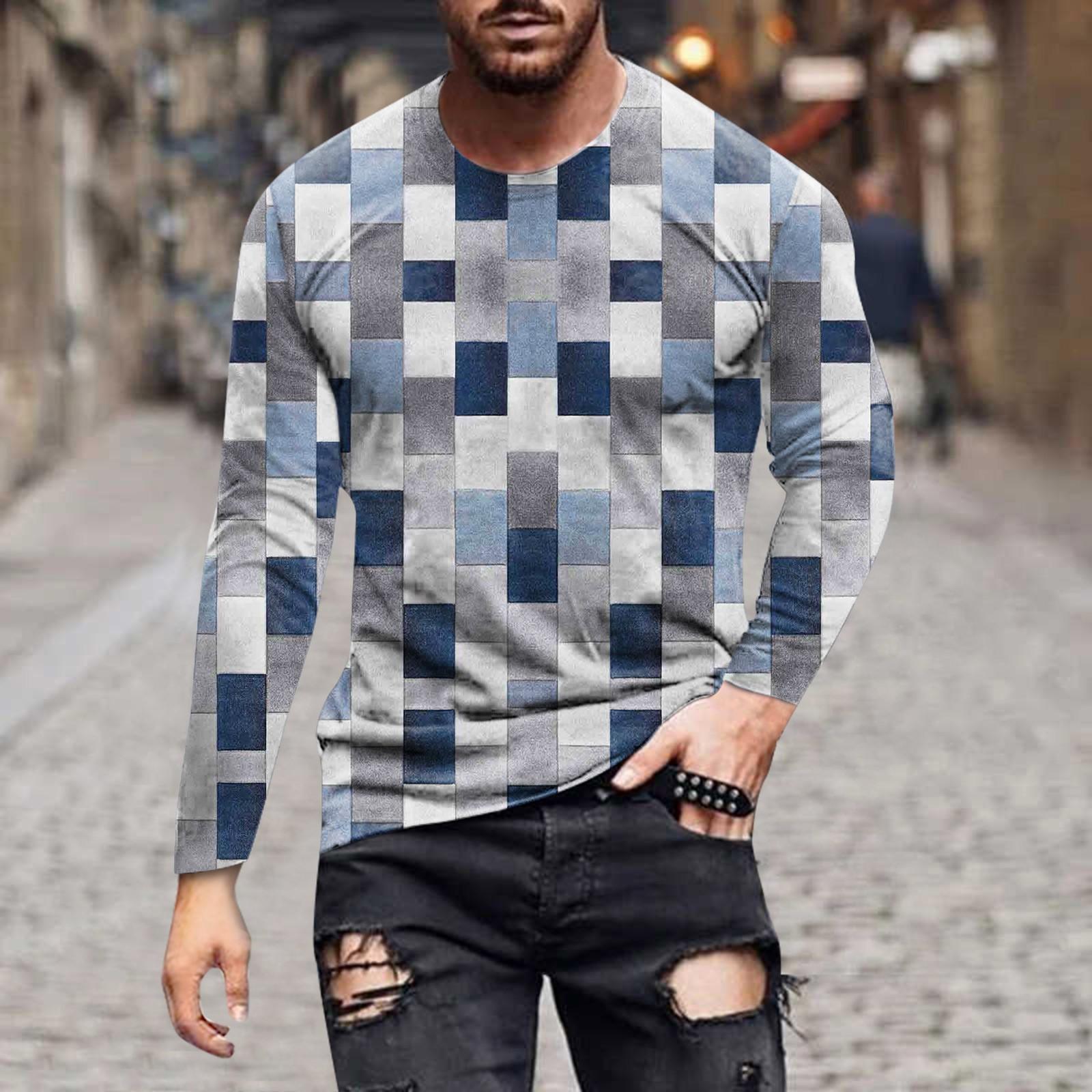 

Муж. Футболка Графика Абстракция Шея Одежда Одежда На открытом воздухе Длинный рукав С принтом Модельер Винтаж S белый