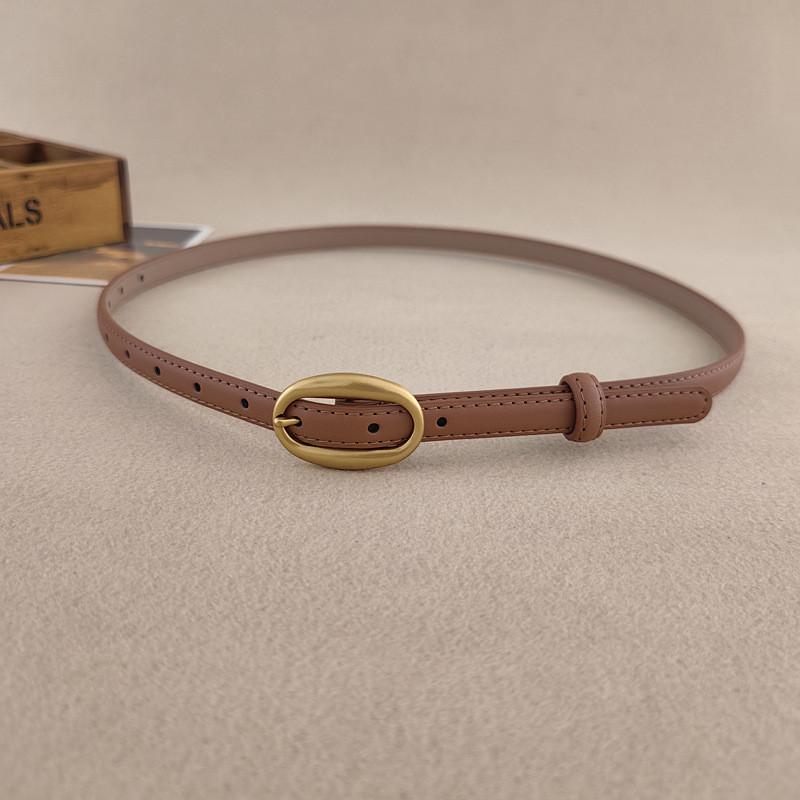 Solid Leather Color Waist Belt With Simple Design For Everyday Office And