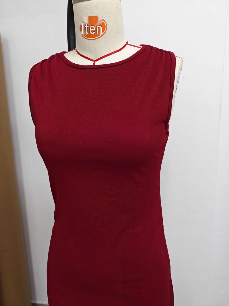 2026 Europäisches & Amerikanisches Elegantes Ärmelloses Plissiertes Figurbetontes Langes Abendkleid für Damen