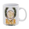 1pc 11oz White Ceramic Mug with Double-Sided Print for Beer Fans, Perfect Daily Coffee Cup, Great for Work or Home