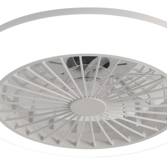 18palcový uzavřený stropní ventilátor se světlem a dálkovým ovládáním, Moderní nízkoprofilový bezlopatkový stropní ventilátor pro montáž na strop do ložnice, kuchyně, jídelny