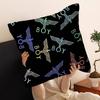 Classic B-Boy L-London Logo Pillow Covers Cartoon Sofa Decorative Home Double-Sided Printing Short Plush Cute Cushion Cover