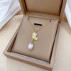 Butterfly Pearl Shell Temperament Personality Minimalist Wind Stove Real Gold Female Collarbone Necklace
