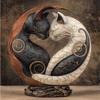 Cat Yin And Yang Art Desk Decoration Ornaments
