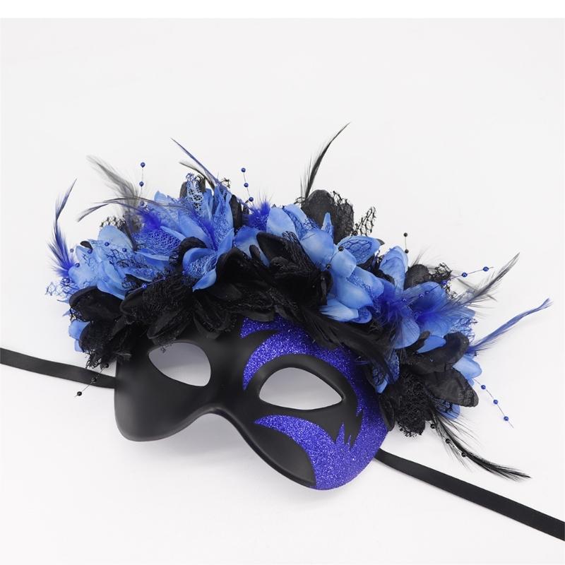 Feathered Masquerade Mask Halloween Party Eye Mask Half Face Mask for Women Cosplay Masquerade Decoration Eyewears