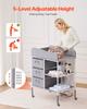 Baby Changing Table Portable Diaper Change Station with 3 Drawers & Wheels
