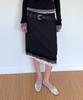 DIAGONAL Double Layered Lace Skirt (Black)